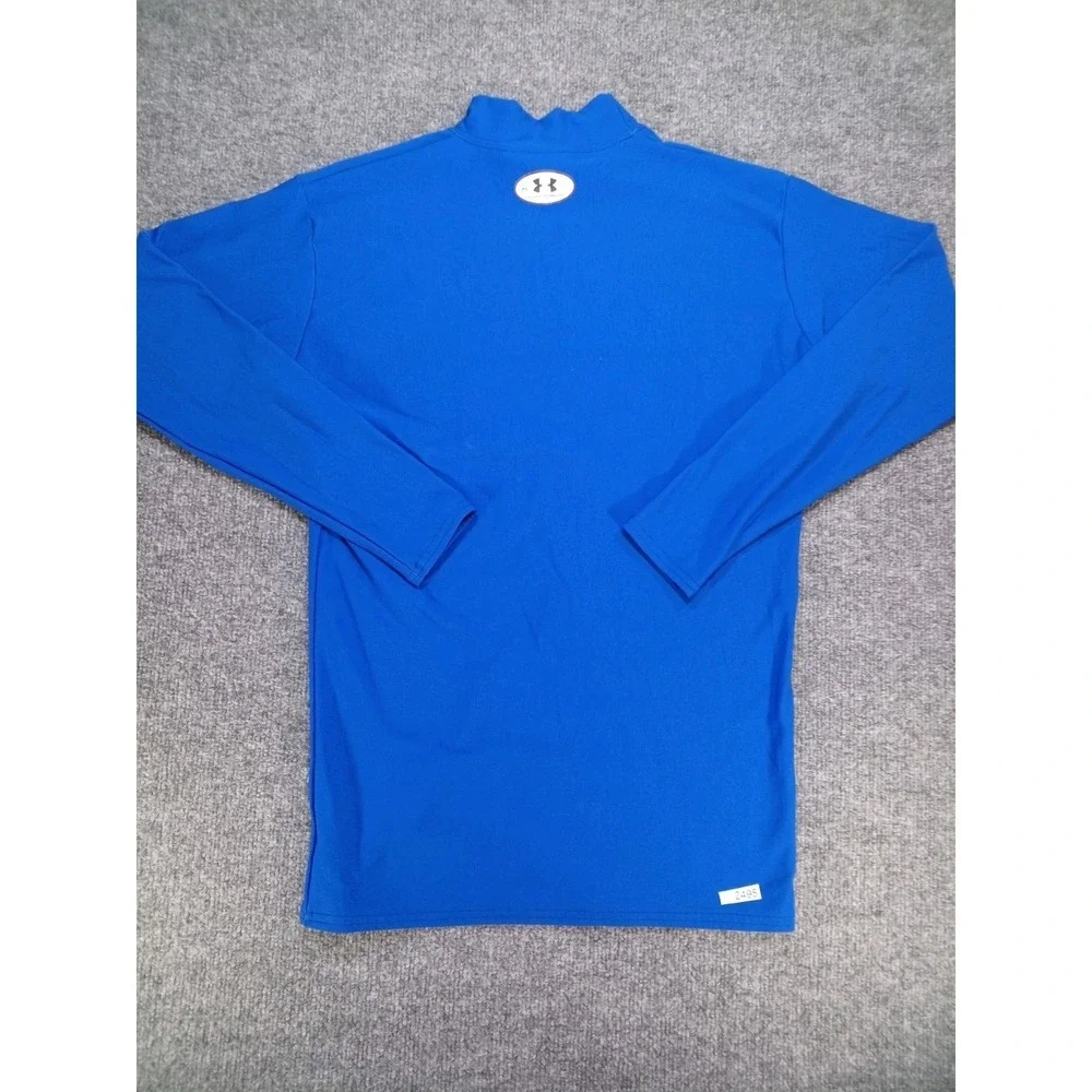 Under Armour Compression Shirt Mens XL Blue Mock Neck Long Sleeve HeatGear Athle
